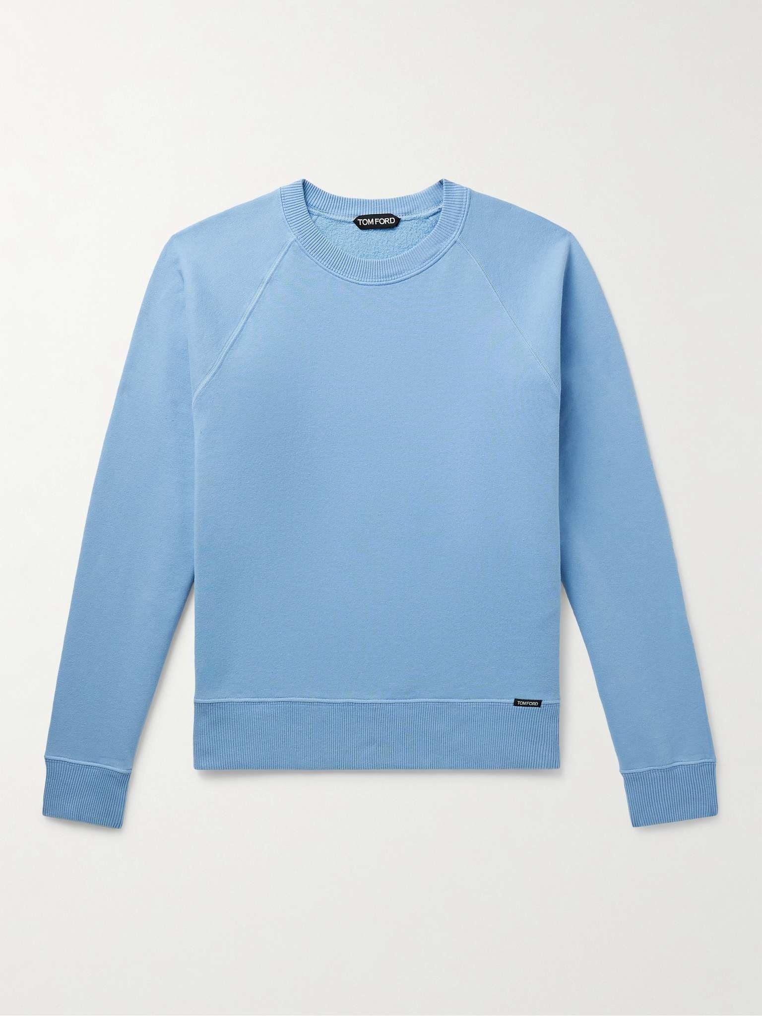 Slim-Fit Garment-Dyed Cotton-Jersey Sweatshirt - 1