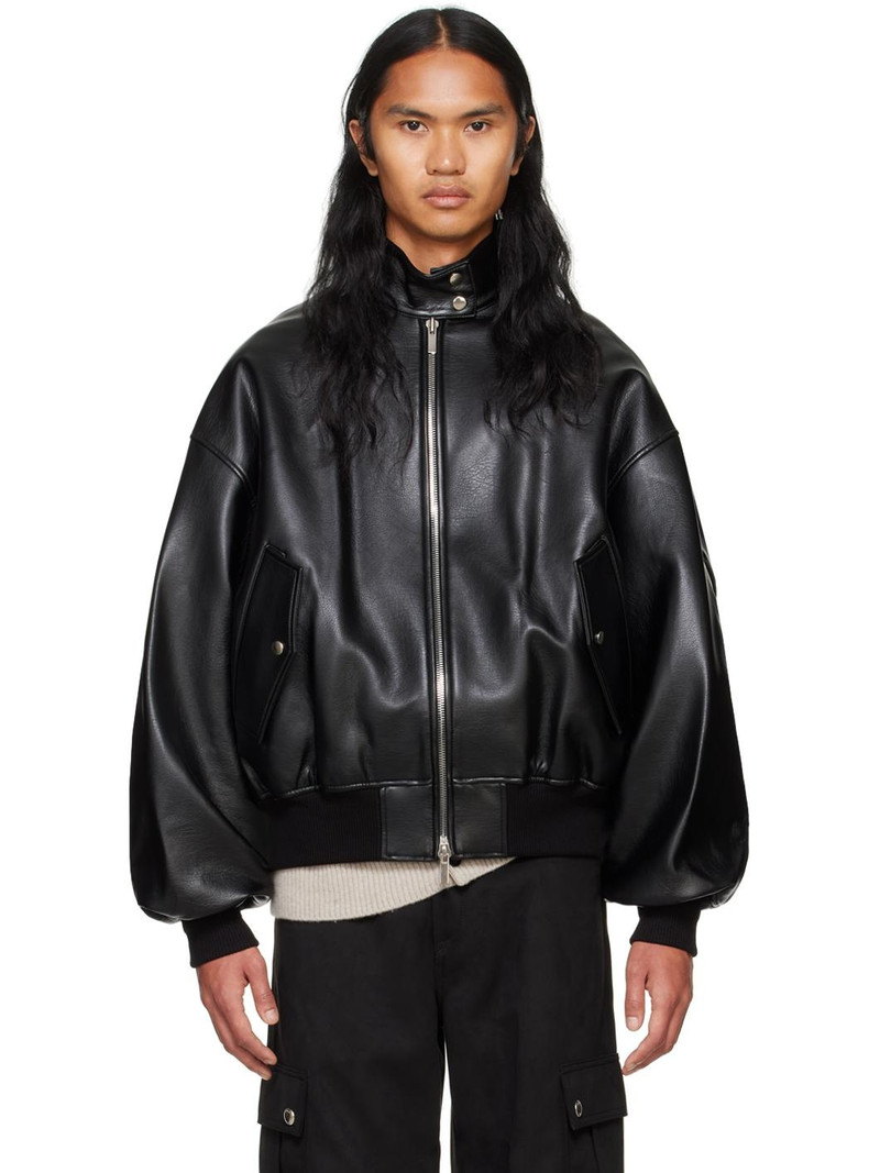 Black Herrington Faux-Leather Jacket 1