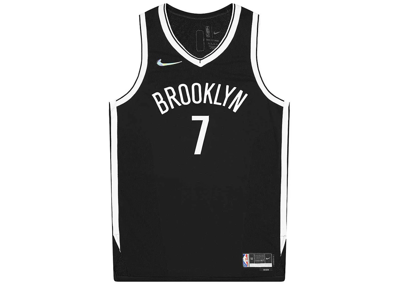 Nike NBA Brooklyn Nets Kevin Durant 75th Anniversary 2020/2021 Icon Edition Jersey Black/White - 1