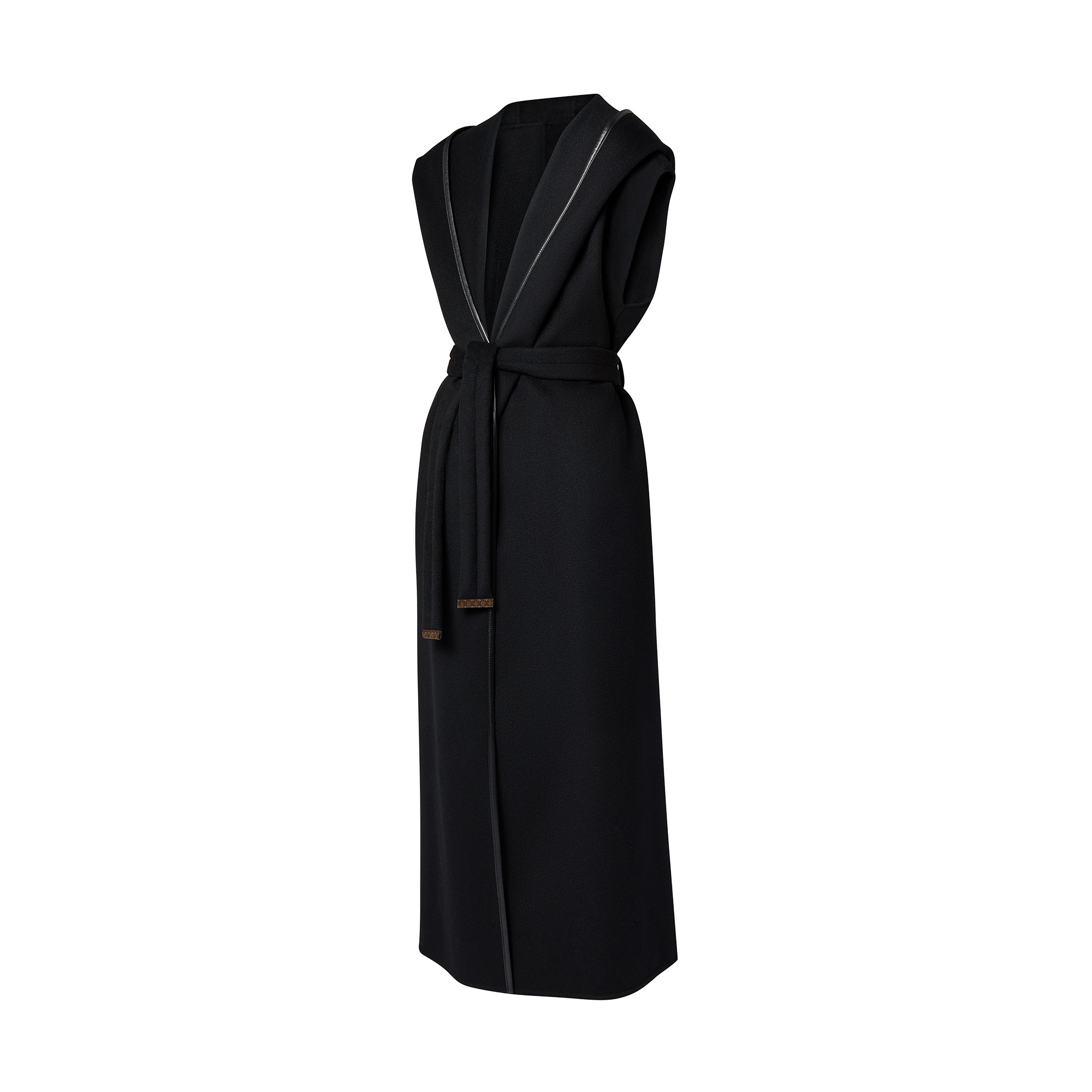 Signature Sleeveless Hooded Wrap Coat - 2