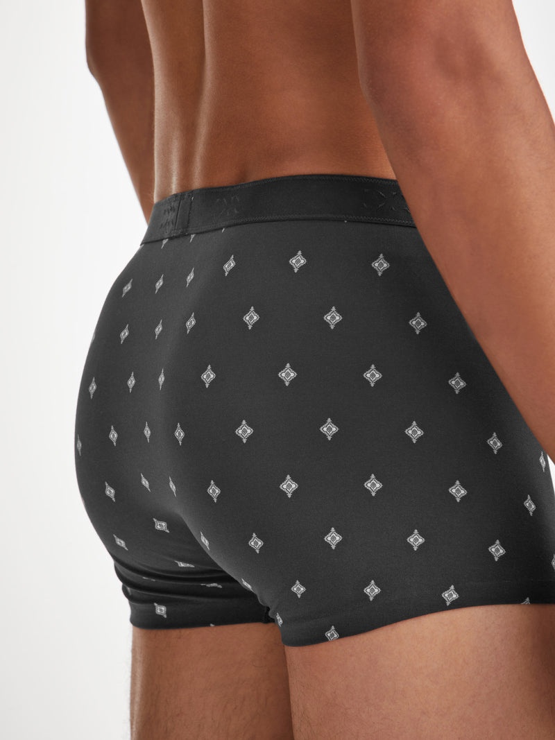 Men's Boxer Briefs Geometric 5 Pima Cotton Stretch Black - 5