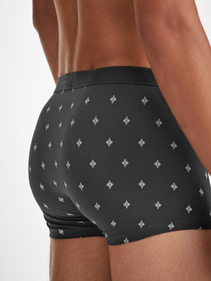 Men's Boxer Briefs Geometric 5 Pima Cotton Stretch Black 5