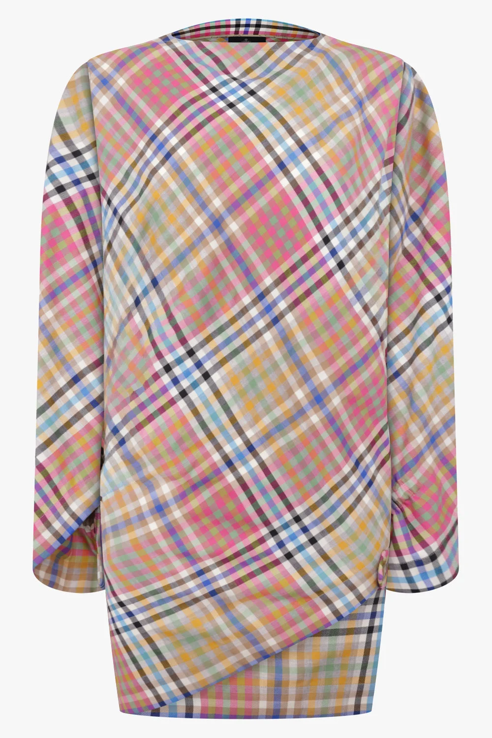 HEATHER CHECK INFINITY ASYMMETRIC TOP | MULTI - 1