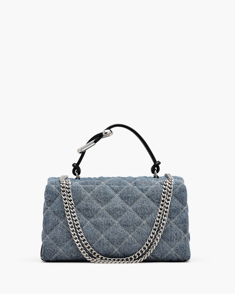 THE QUILTED DENIM DUAL CHAIN SHOULDER BAG 3