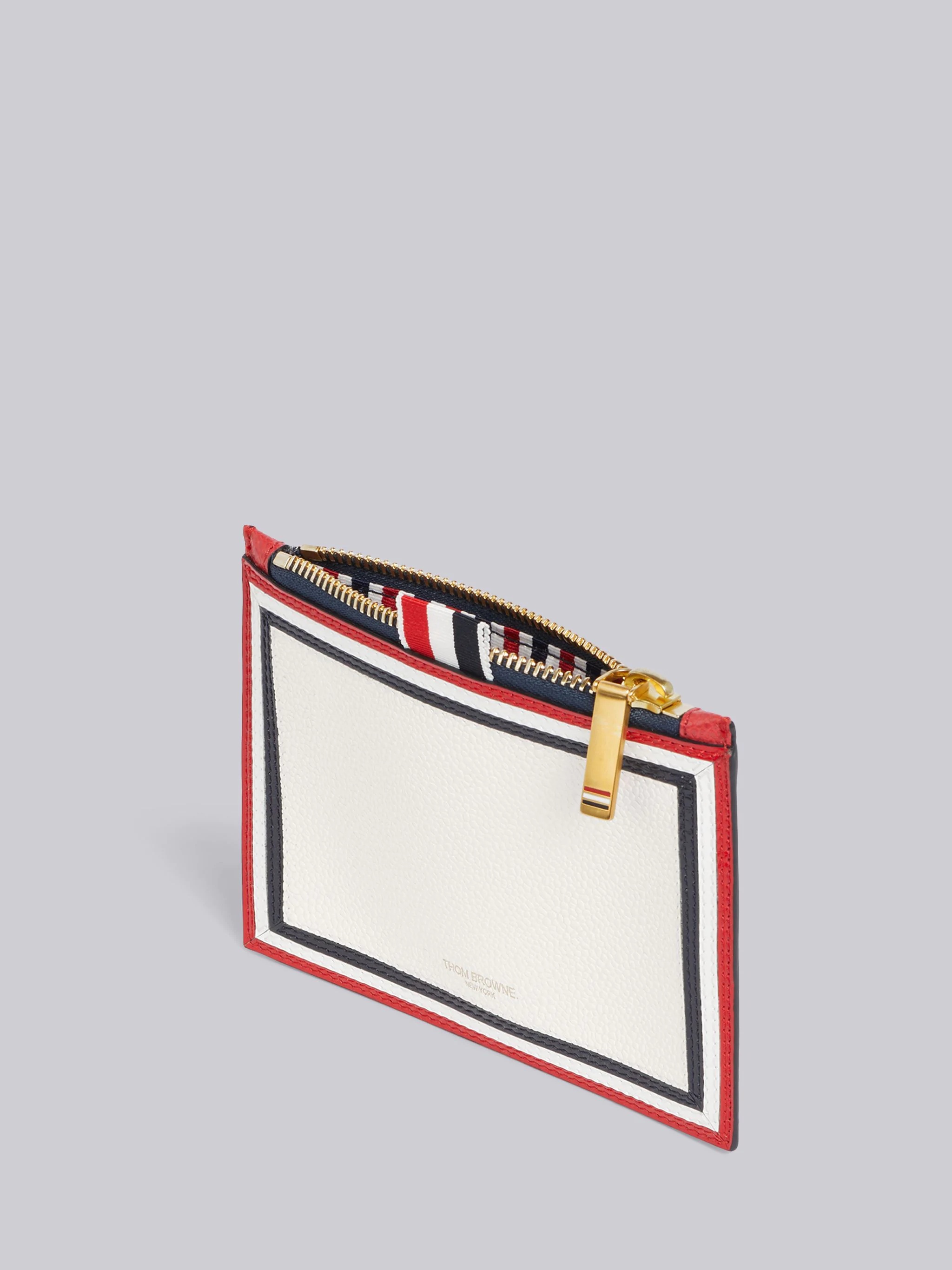 White Pebbled RWB Cricket Frame Small Coin Purse 3