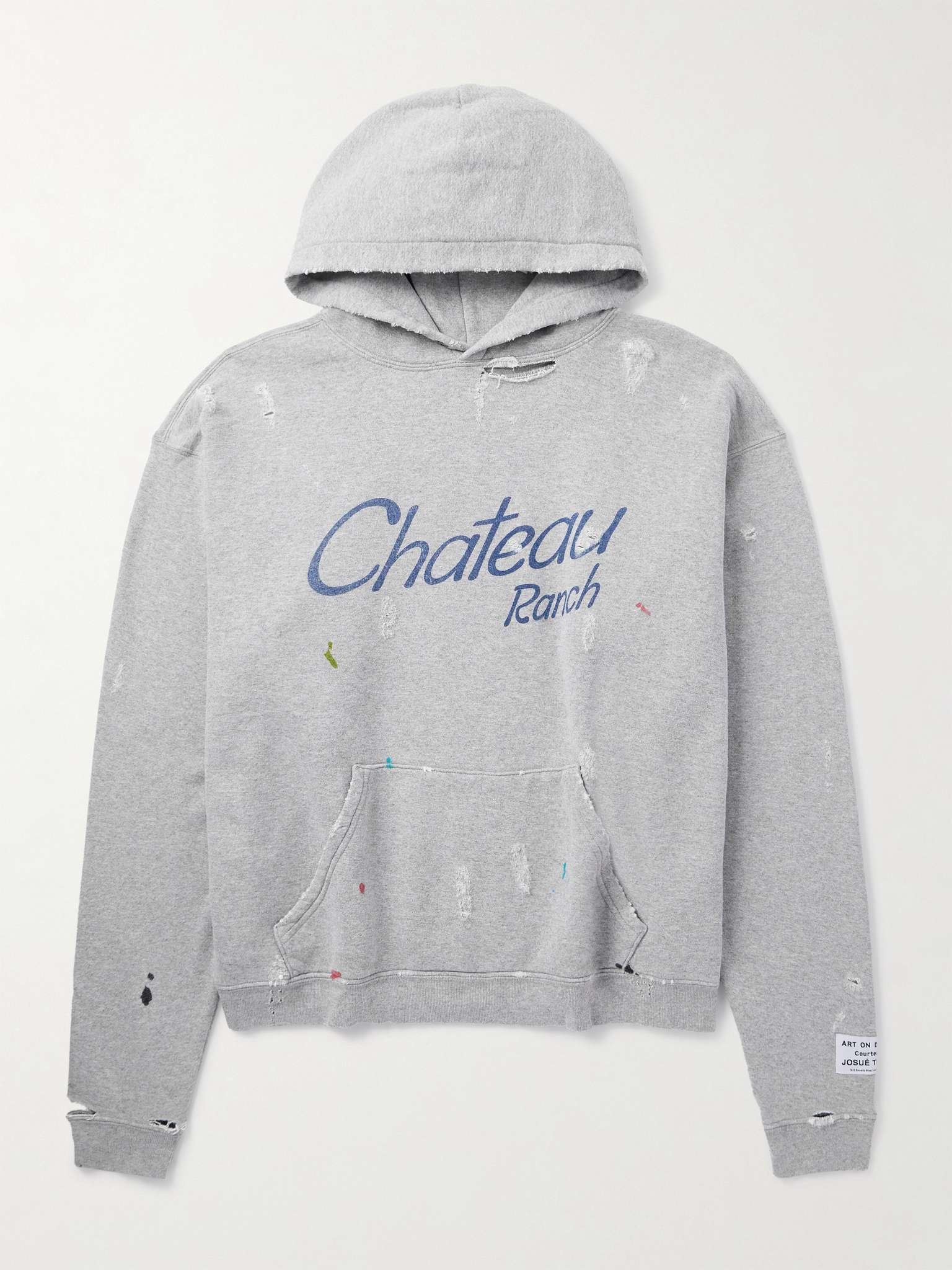 Chateau Ranch Distressed Paint-Splattered Printed Cotton-Blend Jersey Hoodie - 1