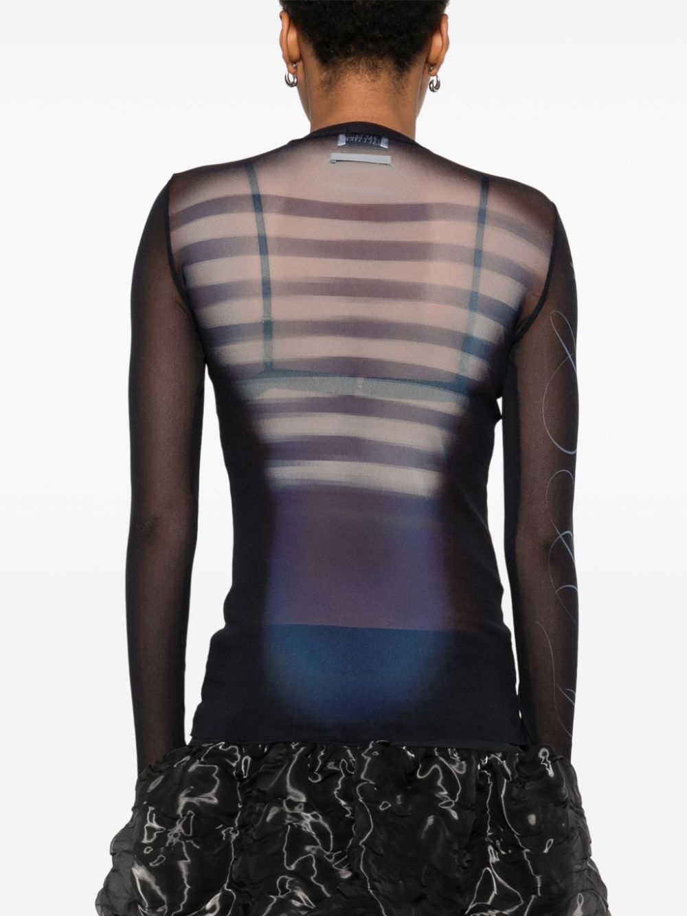 Le Male-print  mesh top - 4