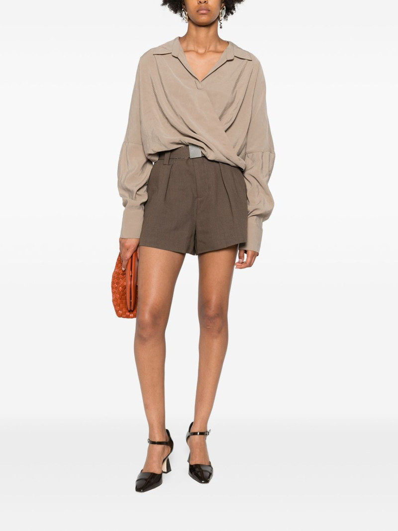 ELEH wrap-effect cotton blouse outlook