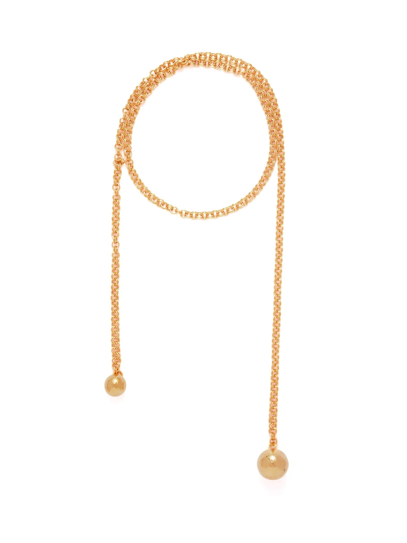 Ball 18-karat gold-plated long necklace - 1