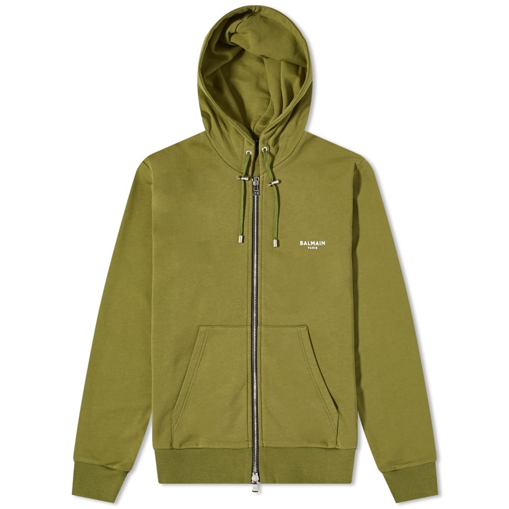 Balmain Zipped Flocked Hoody - 1