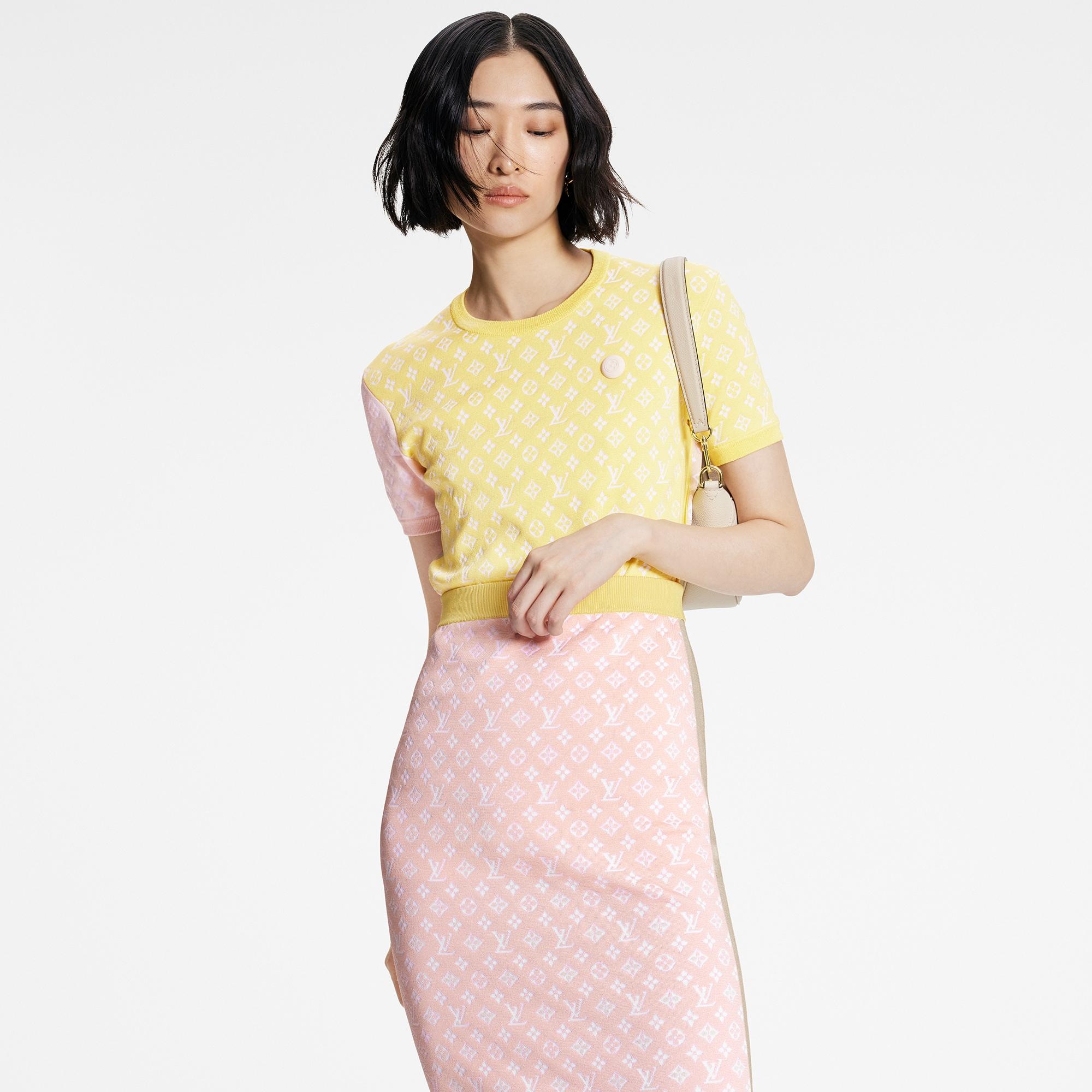 Pastel Monogram Knit Tube Skirt - 3