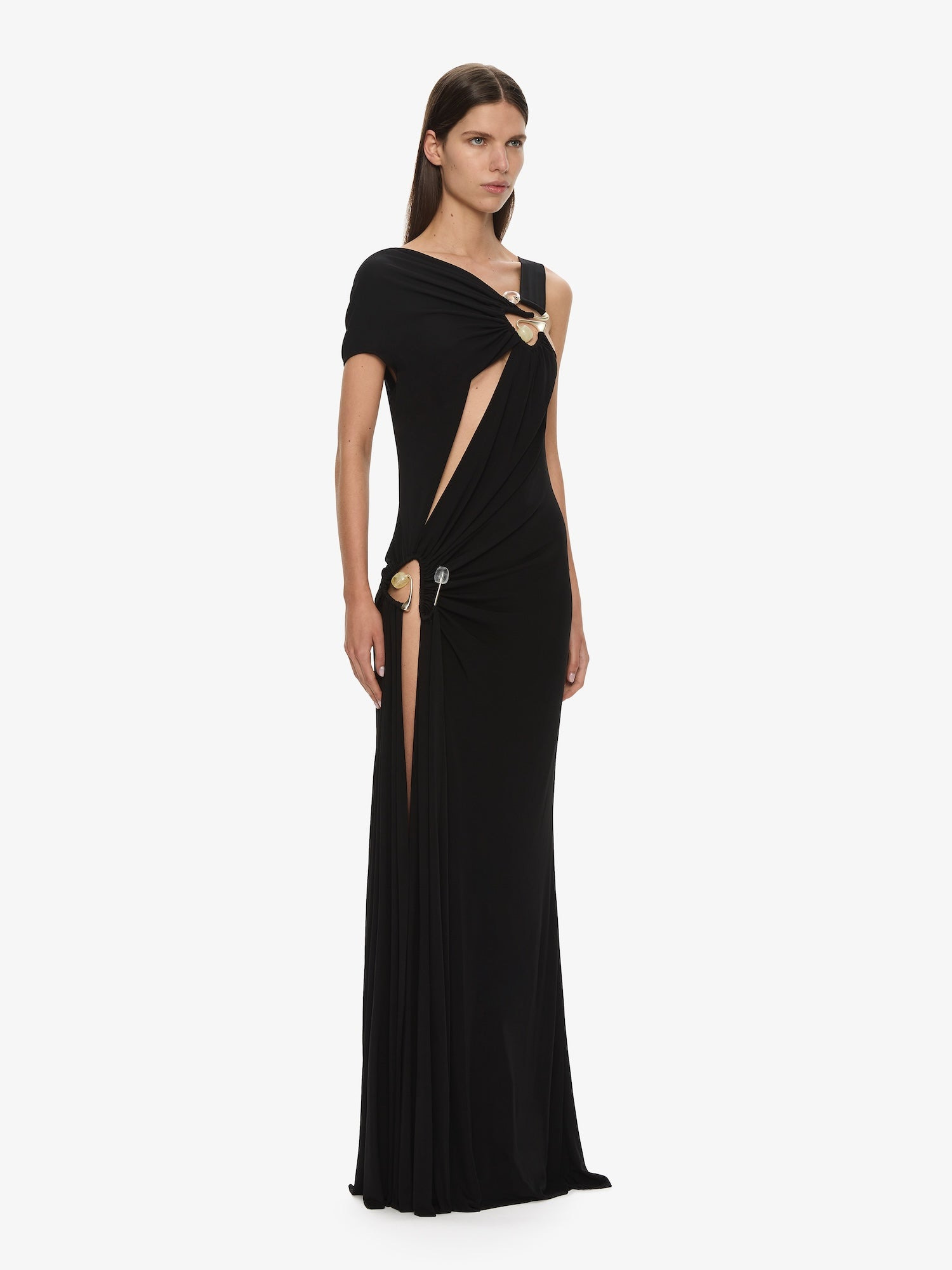 Veer Spiral Crystal Draped Jersey Dress - 2