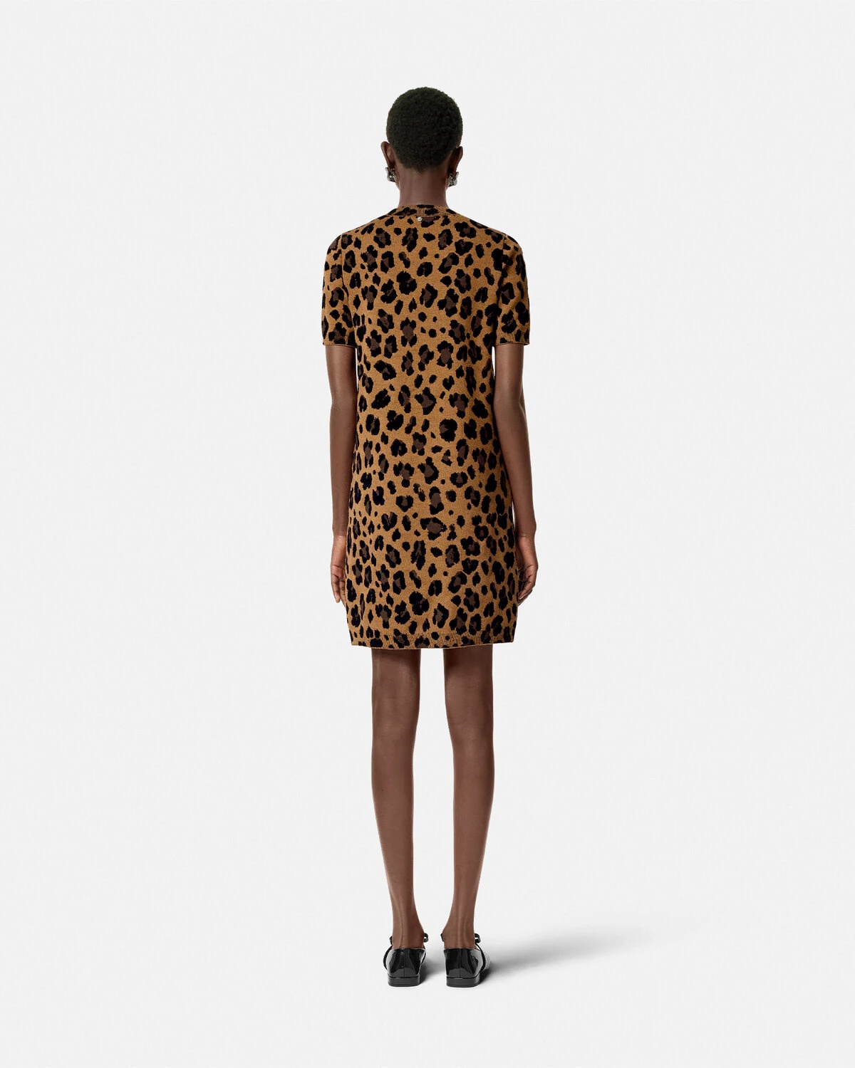 Leopard Jacquard Knit T-Shirt Dress - 5