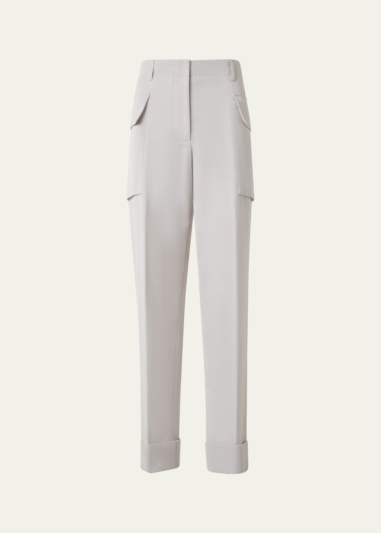 Marley Cropped Cotton-Linen Cargo Pants - 1