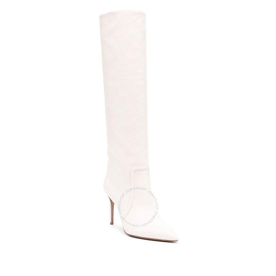 Paris Texas Ladies White Stiletto 85mm Leather Boots - 2