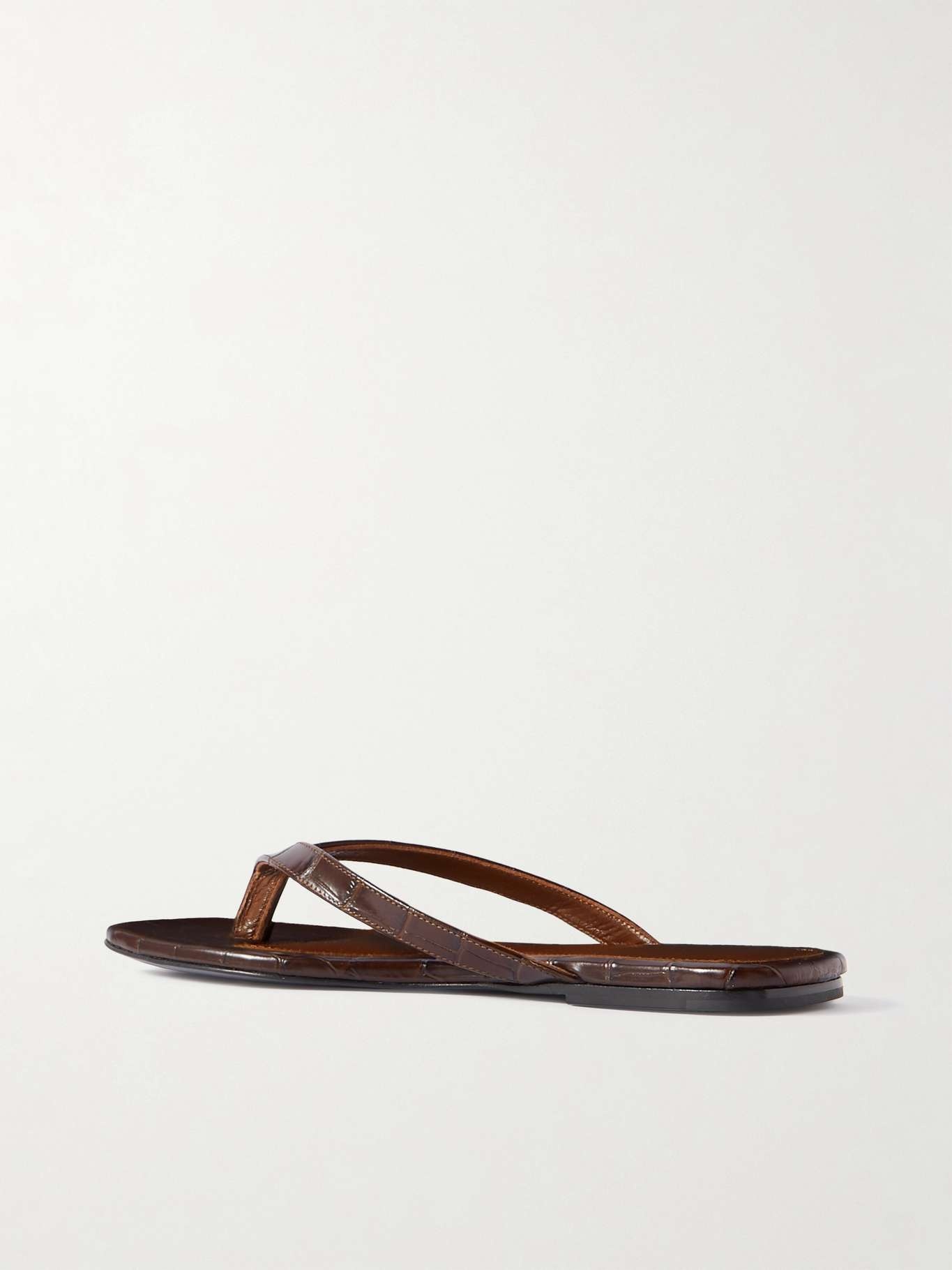 The Flip-Flop Flat croc-effect leather flip flops - 3