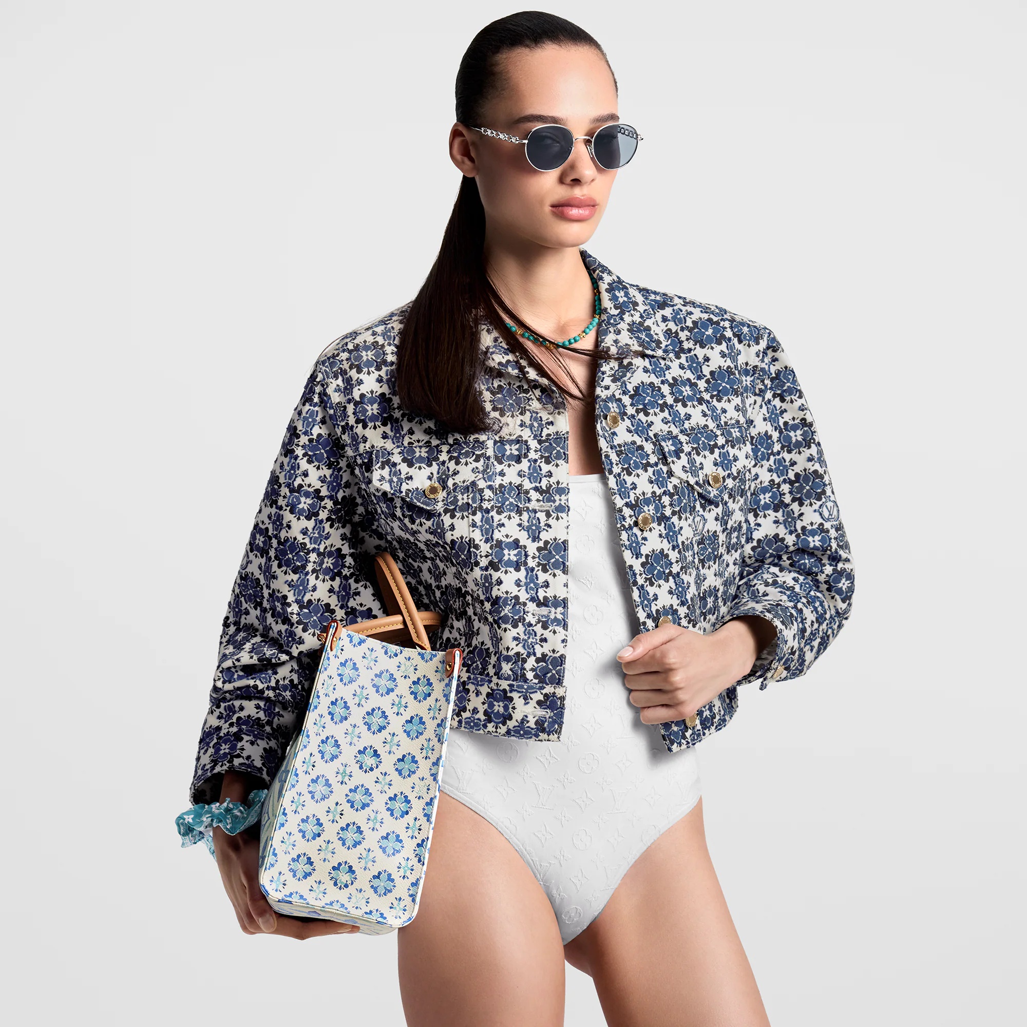 Monogram Flower Mosaic Denim Jacket - 5