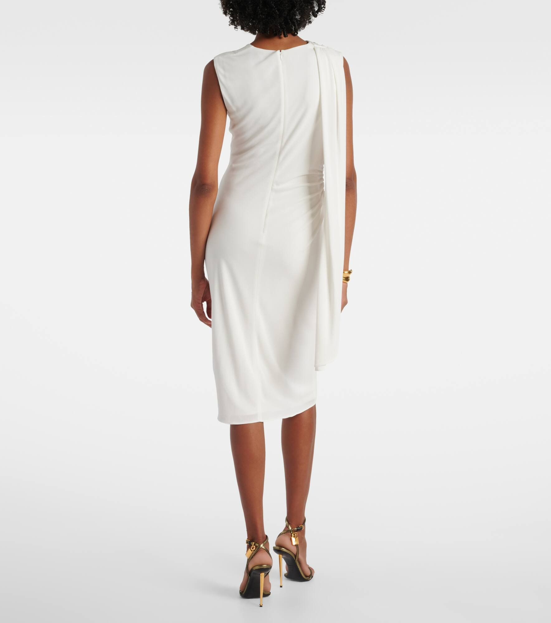 Cutout crepe jersey midi dress - 3