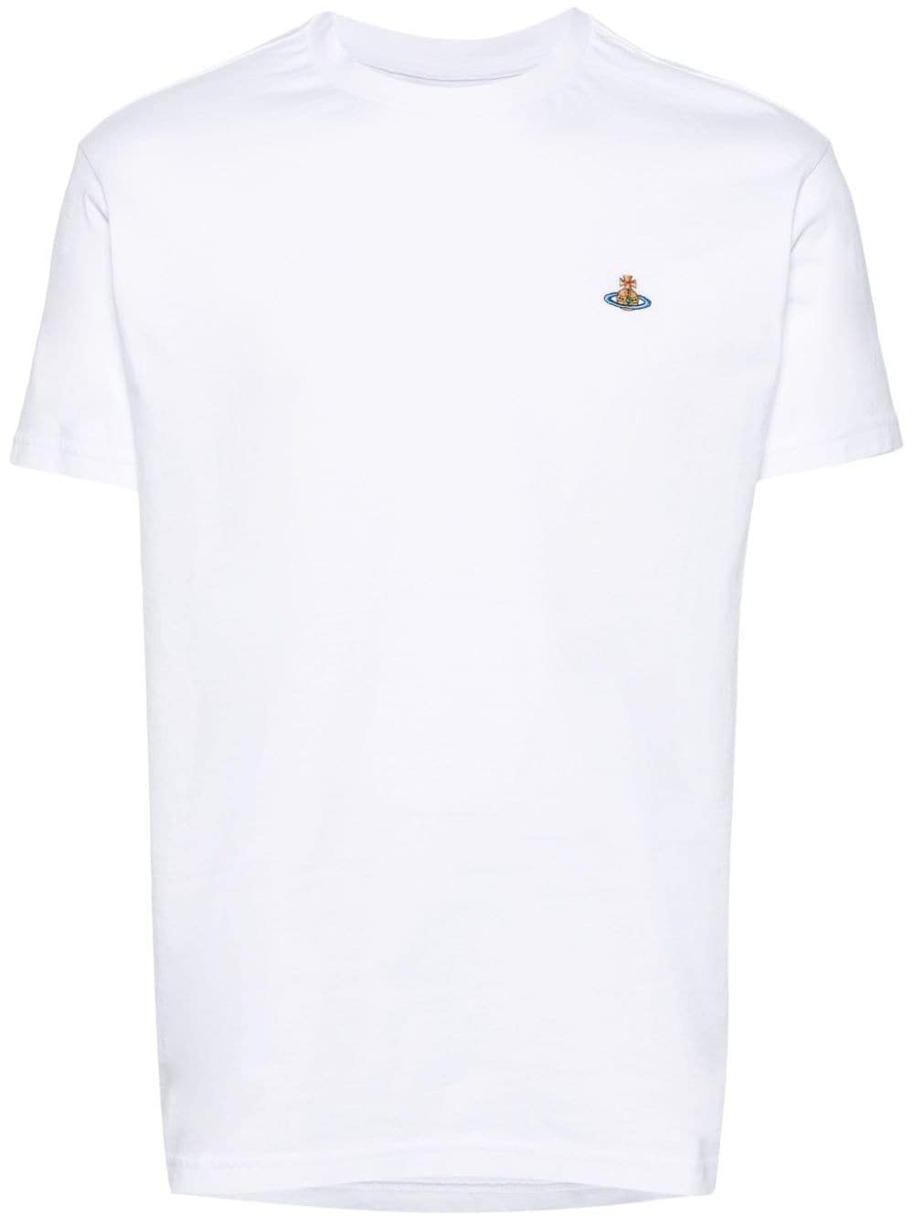 logo-embroidered cotton T-shirt - 1