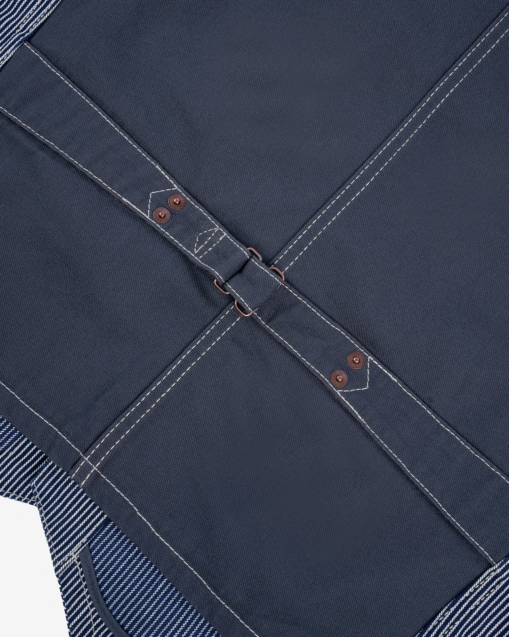 IHV-47-IND 10.5oz Narrow Stripe Hickory Work Vest - Indigo - 4