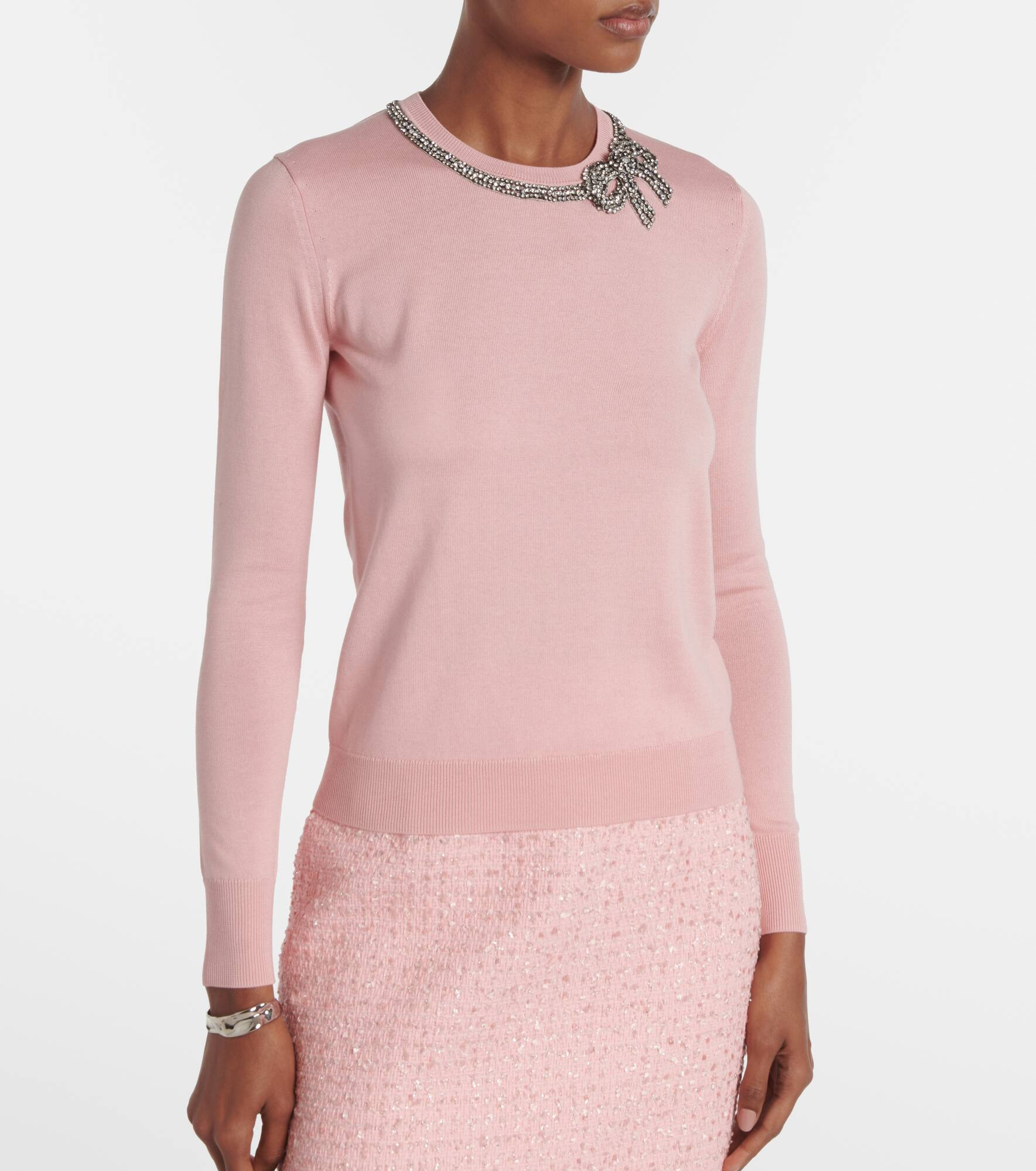 Embellished silk and cotton sweater - 6