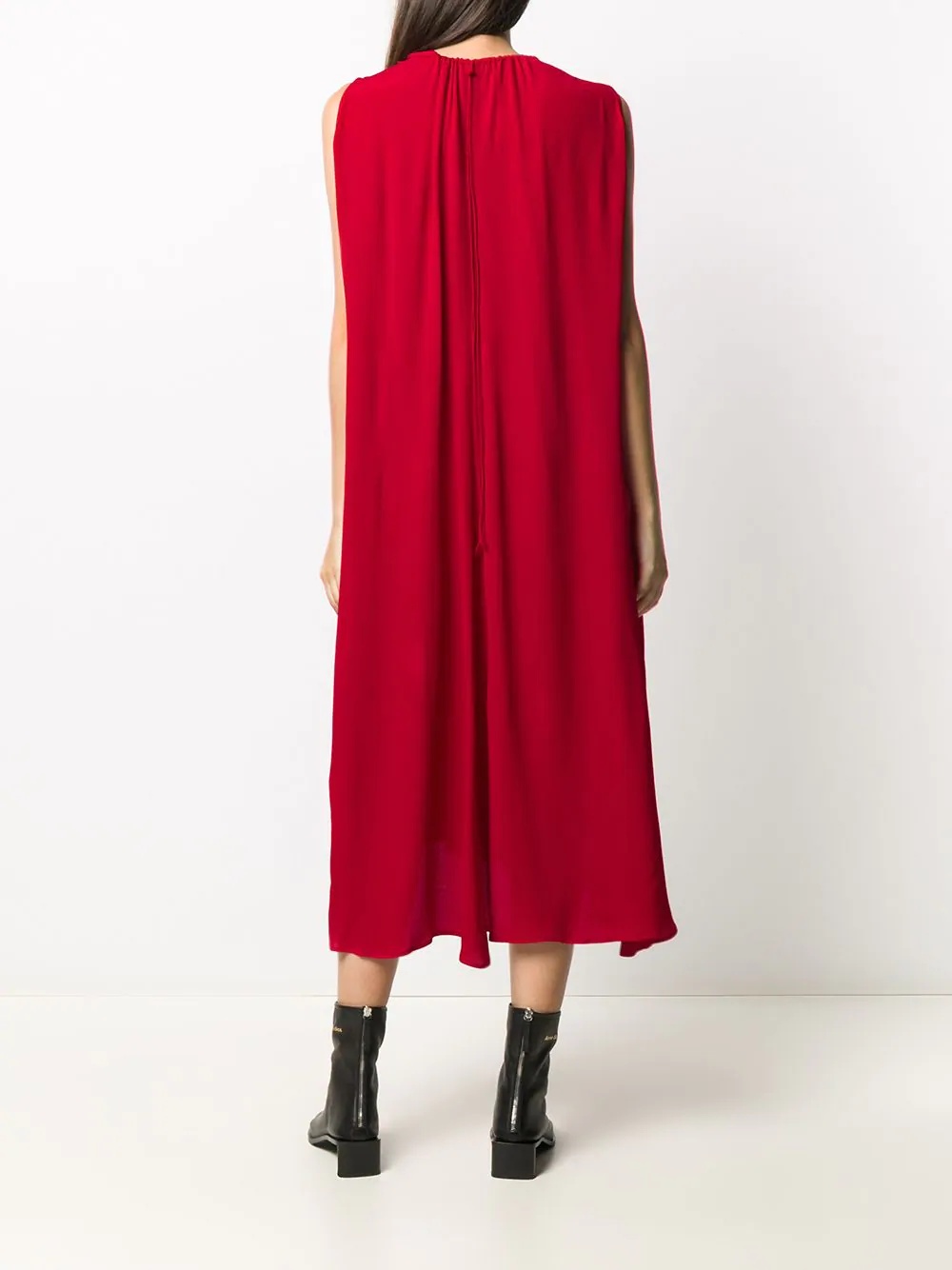 draped sleeveless midi dress - 4