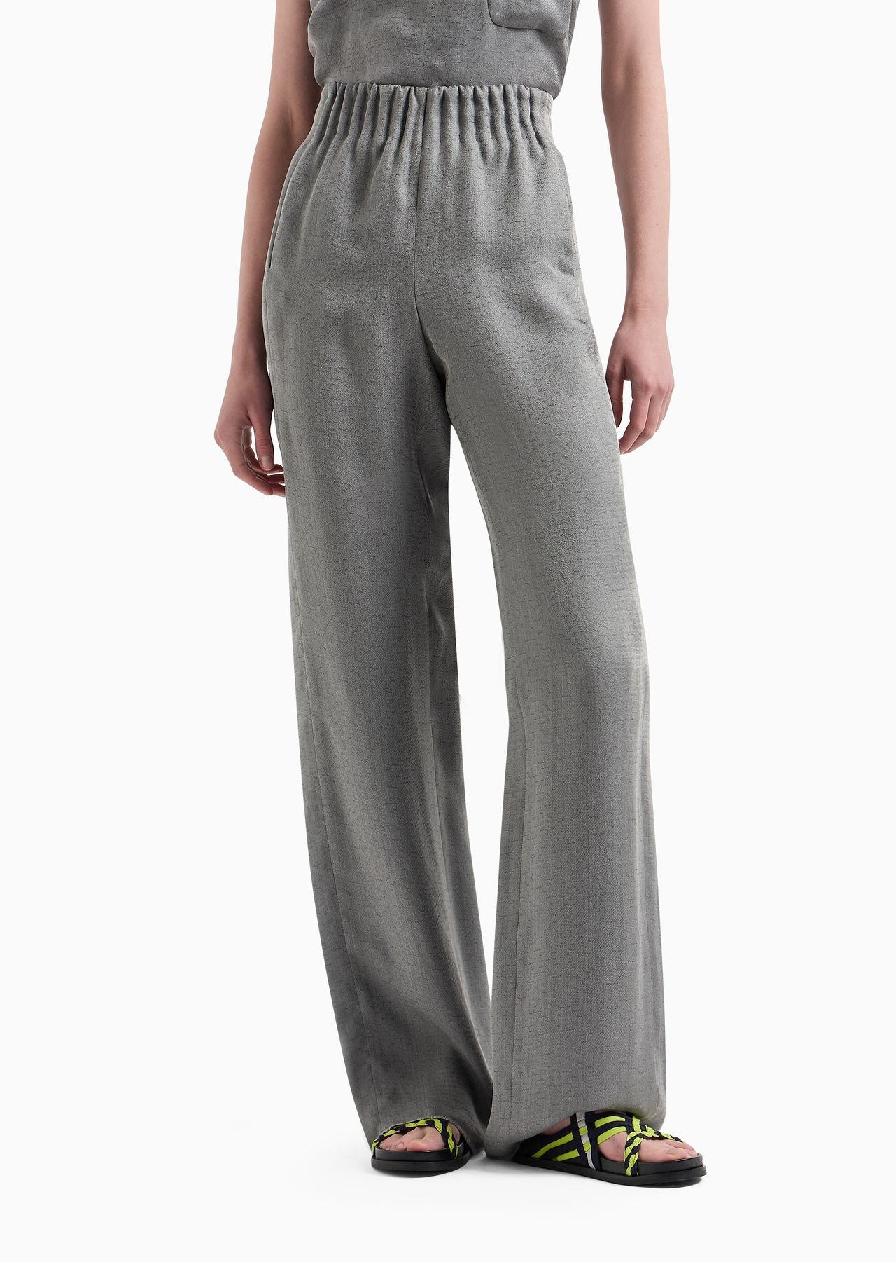 ASV palazzo trousers in a Lyocell and silk blend with a geometric micro motif - 2