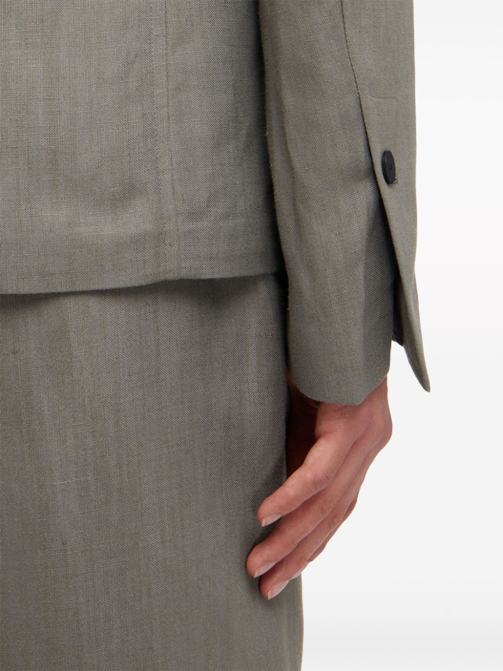 tailored linen-blend blazer - 5