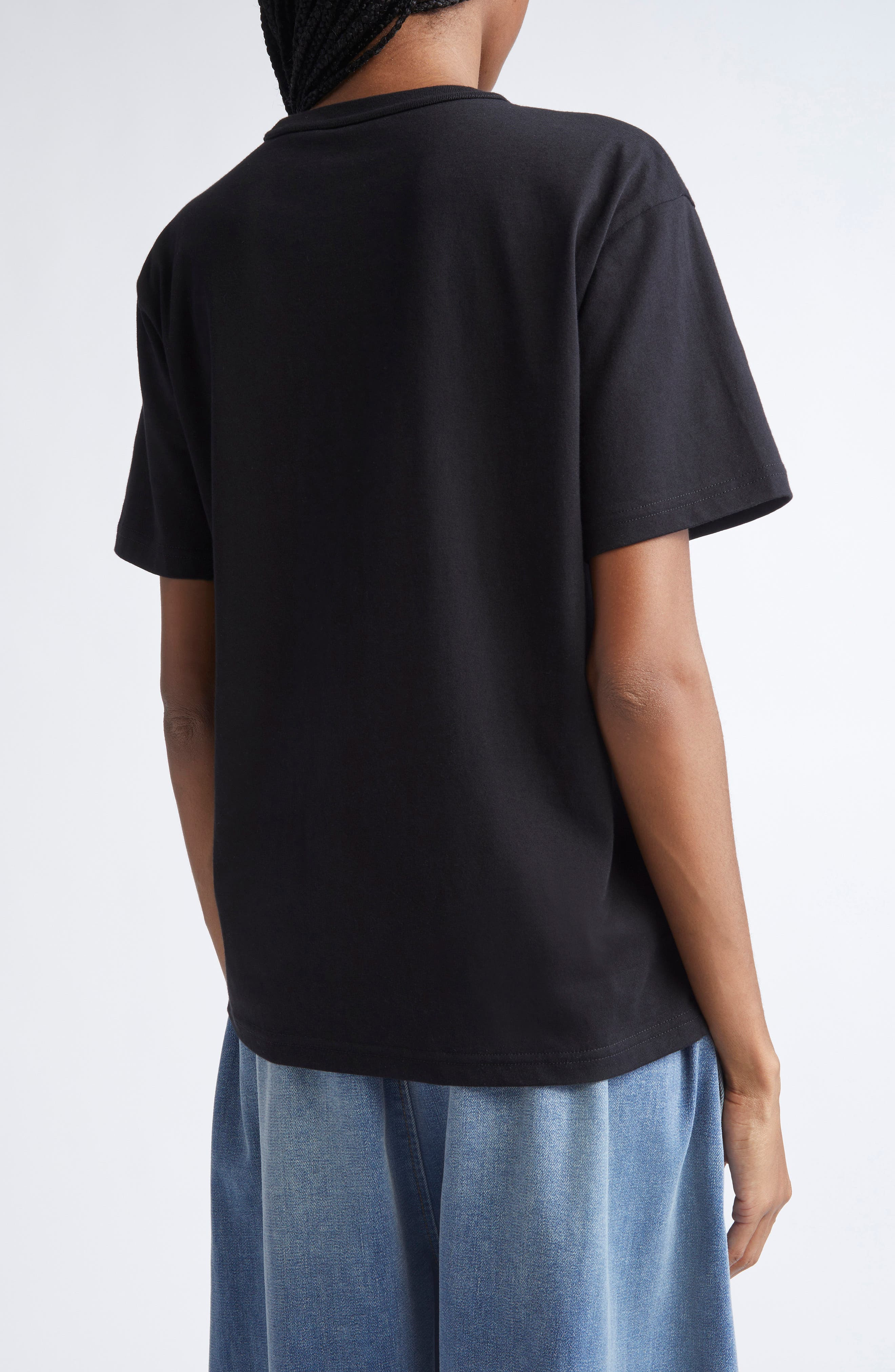 Alexander Wang Puff Logo Cotton Jersey T-Shirt in Black at Nordstrom - 3