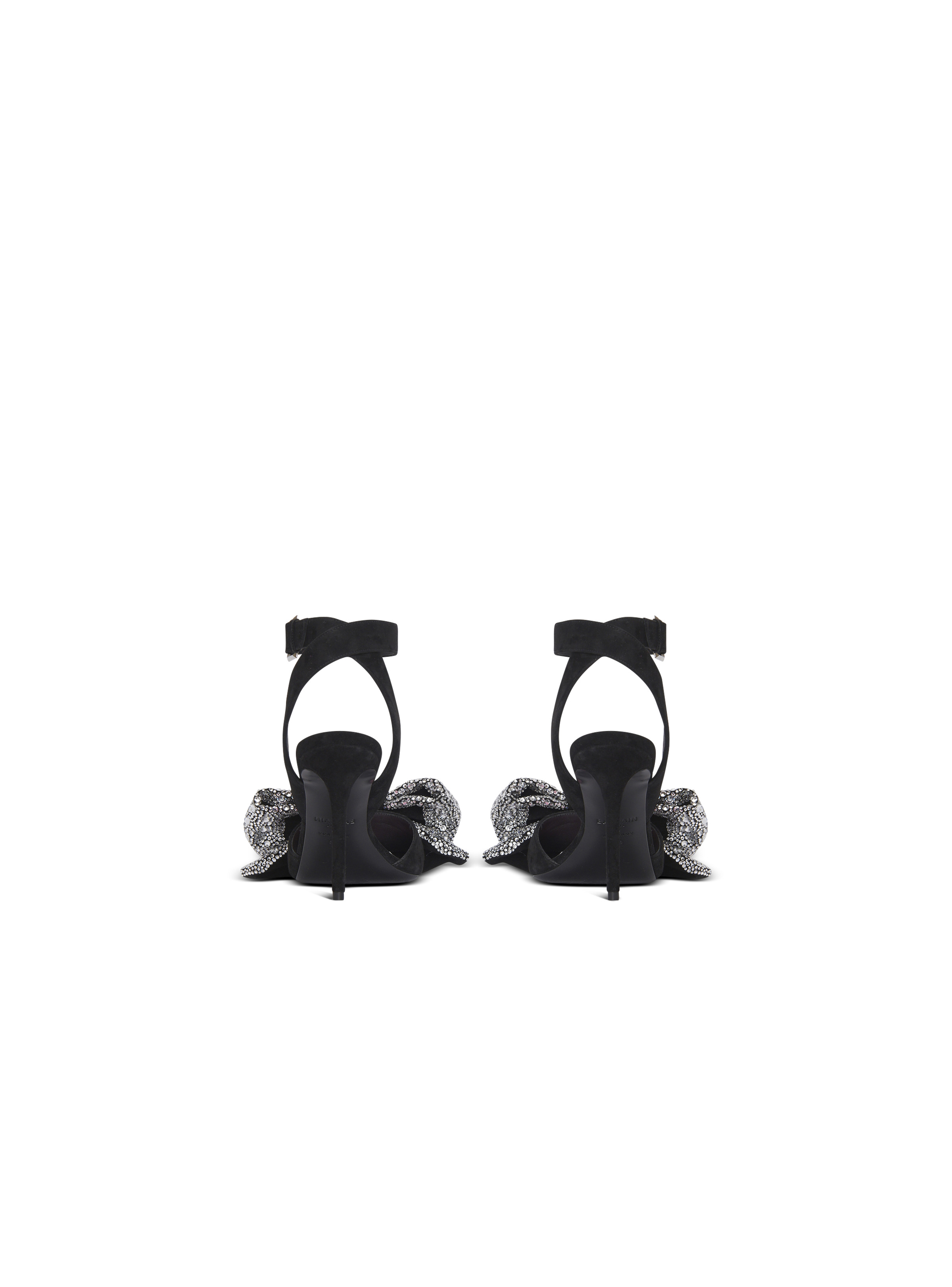 Suede Ruby heels with rhinestone bows - 4