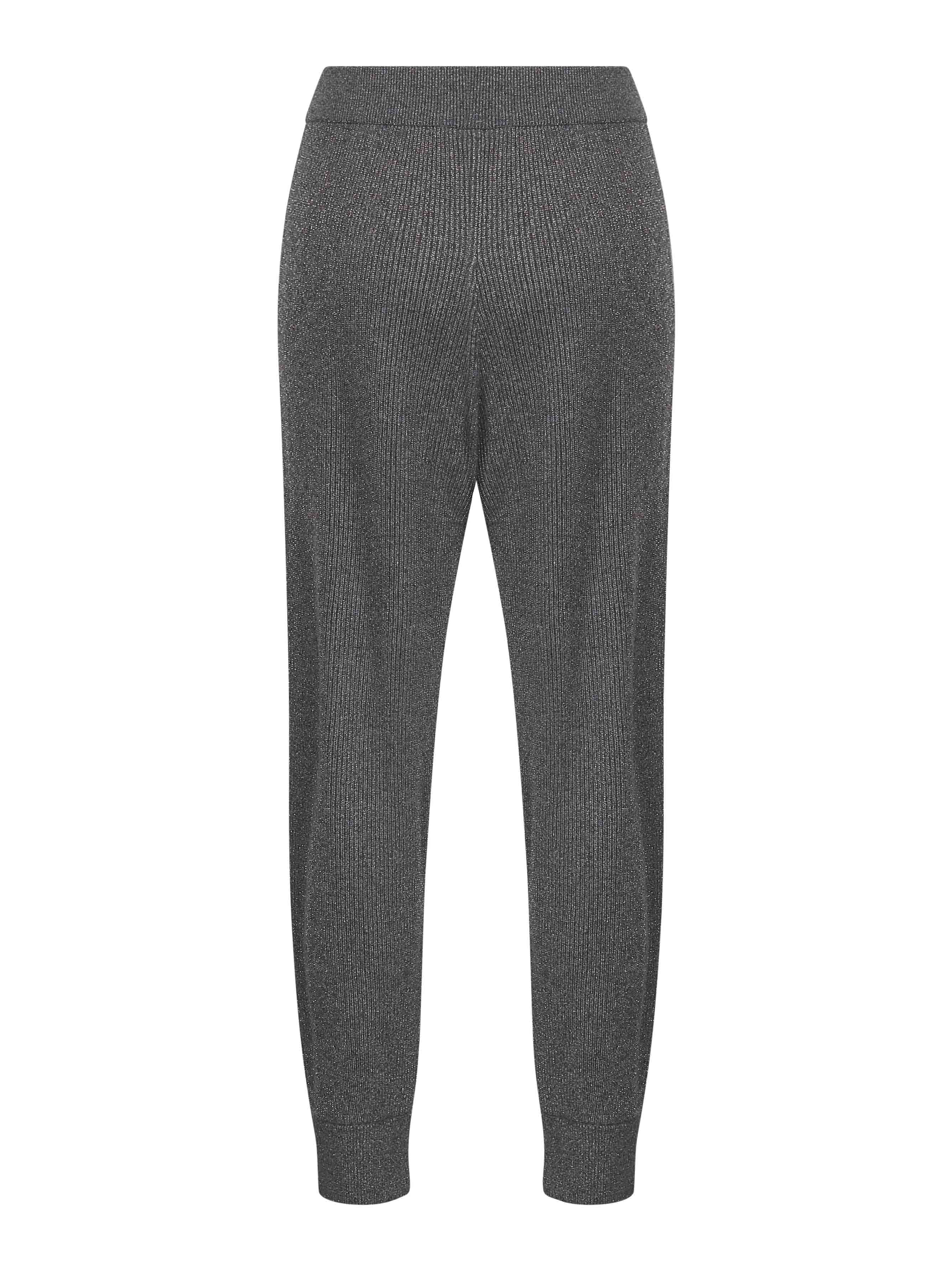 Grey Sparkling vanisé knit trousers - 2