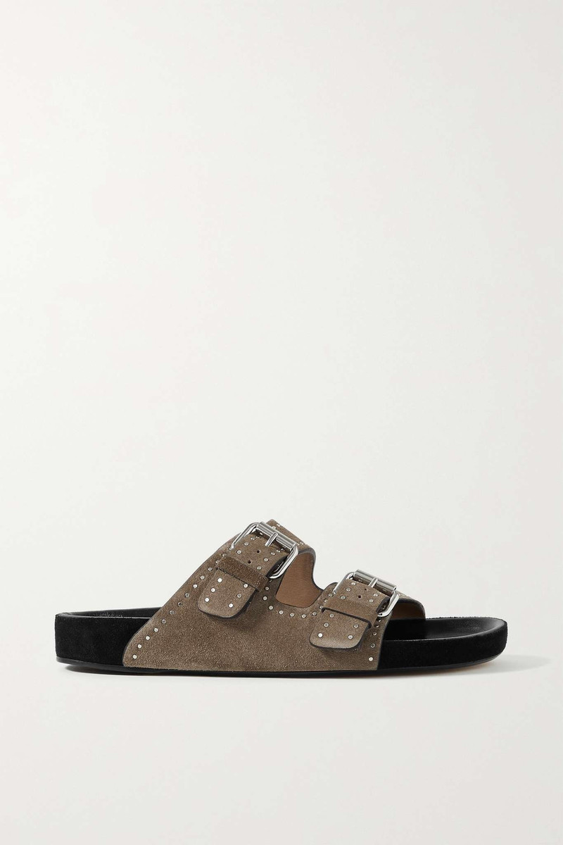 Lennyo studded suede slides 1
