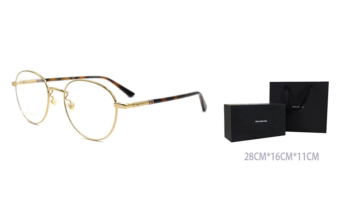 Gucci Round Frame Color Enamel Ribbon Element Optical Frame Sub-Edition Golden GG0392O-003 - 5
