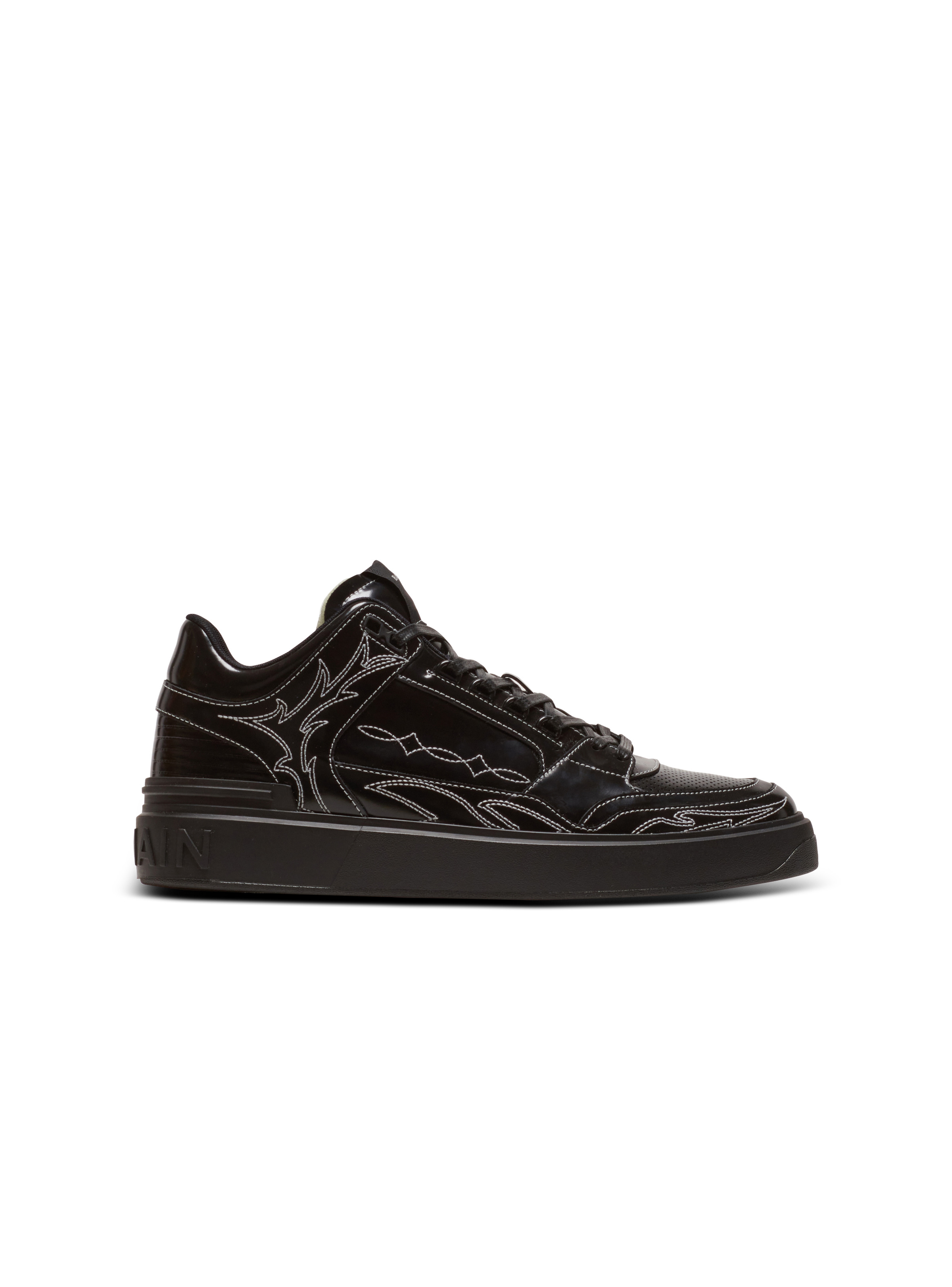 B-Court Mid Top Western glazed leather trainers - 1