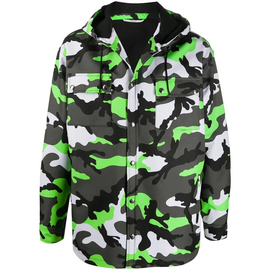 Valentino Garavani Camouflage Print Hooded Jacket - 1