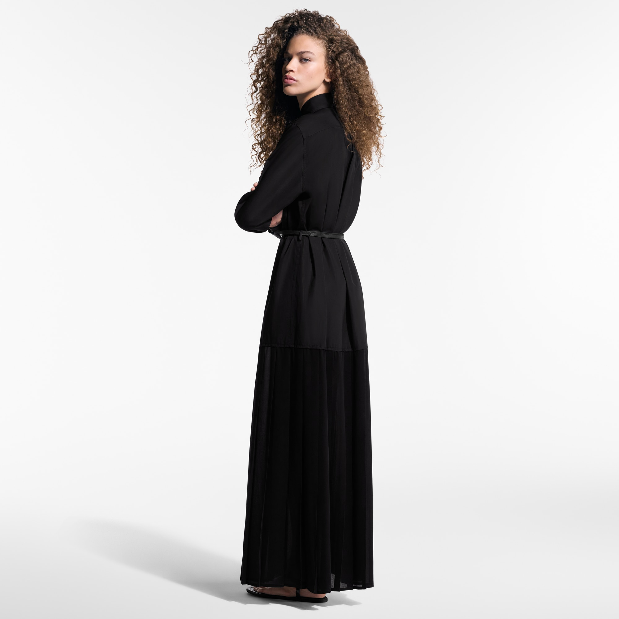 Sheer Insert Shirt Dress - 3