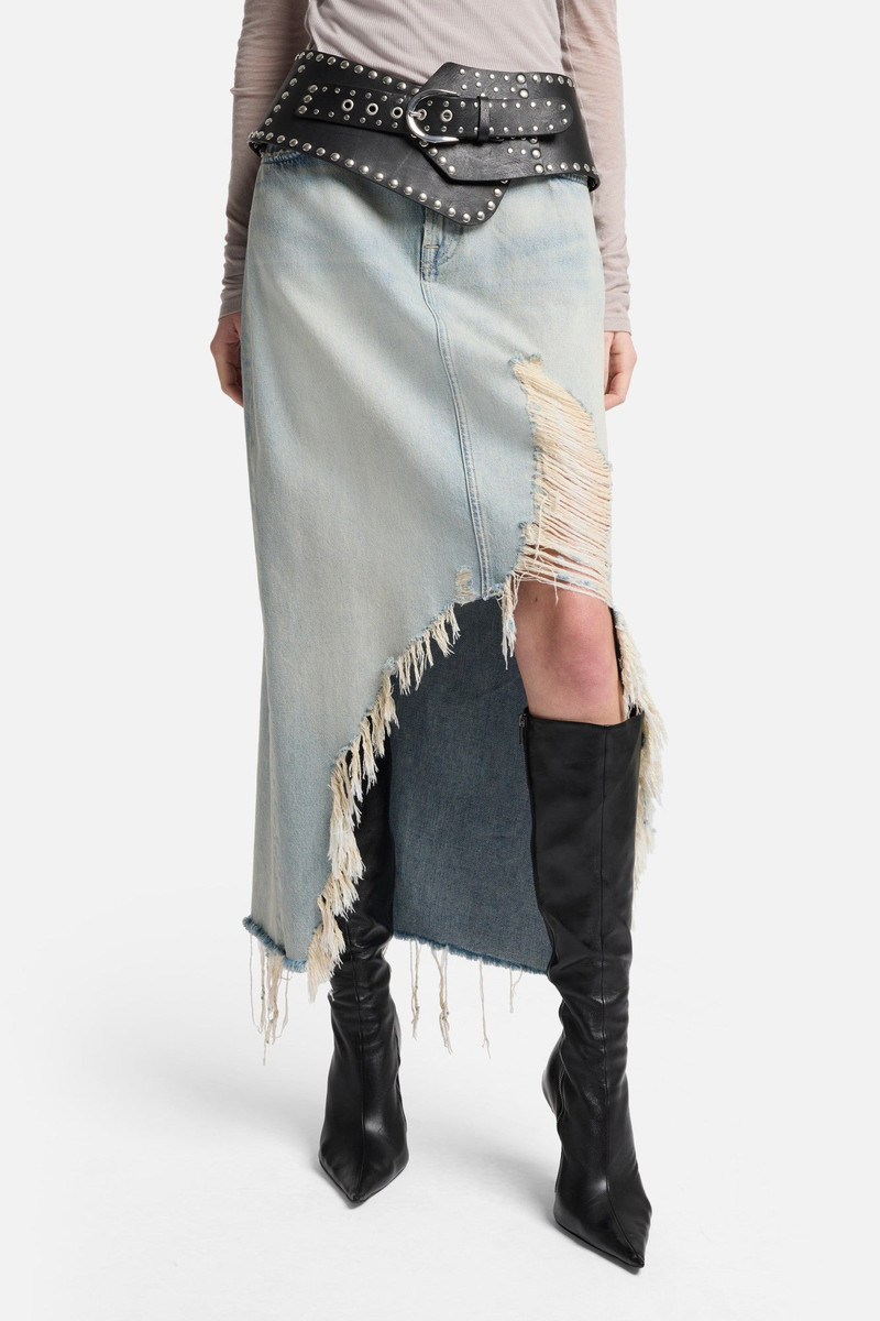 MANKIND Denim Midi Skirt in Peaches 4