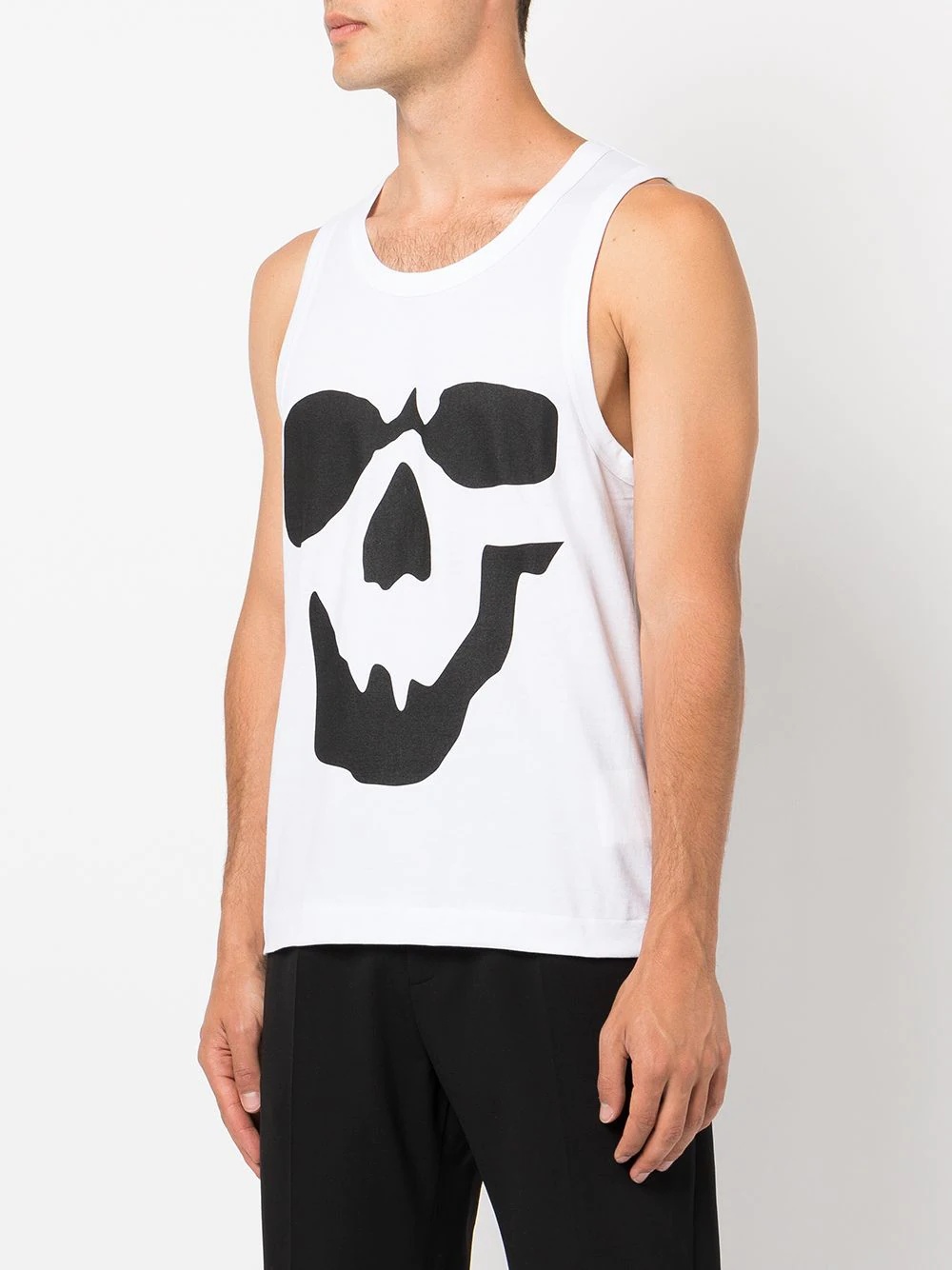 skull-print crew neck vest - 3