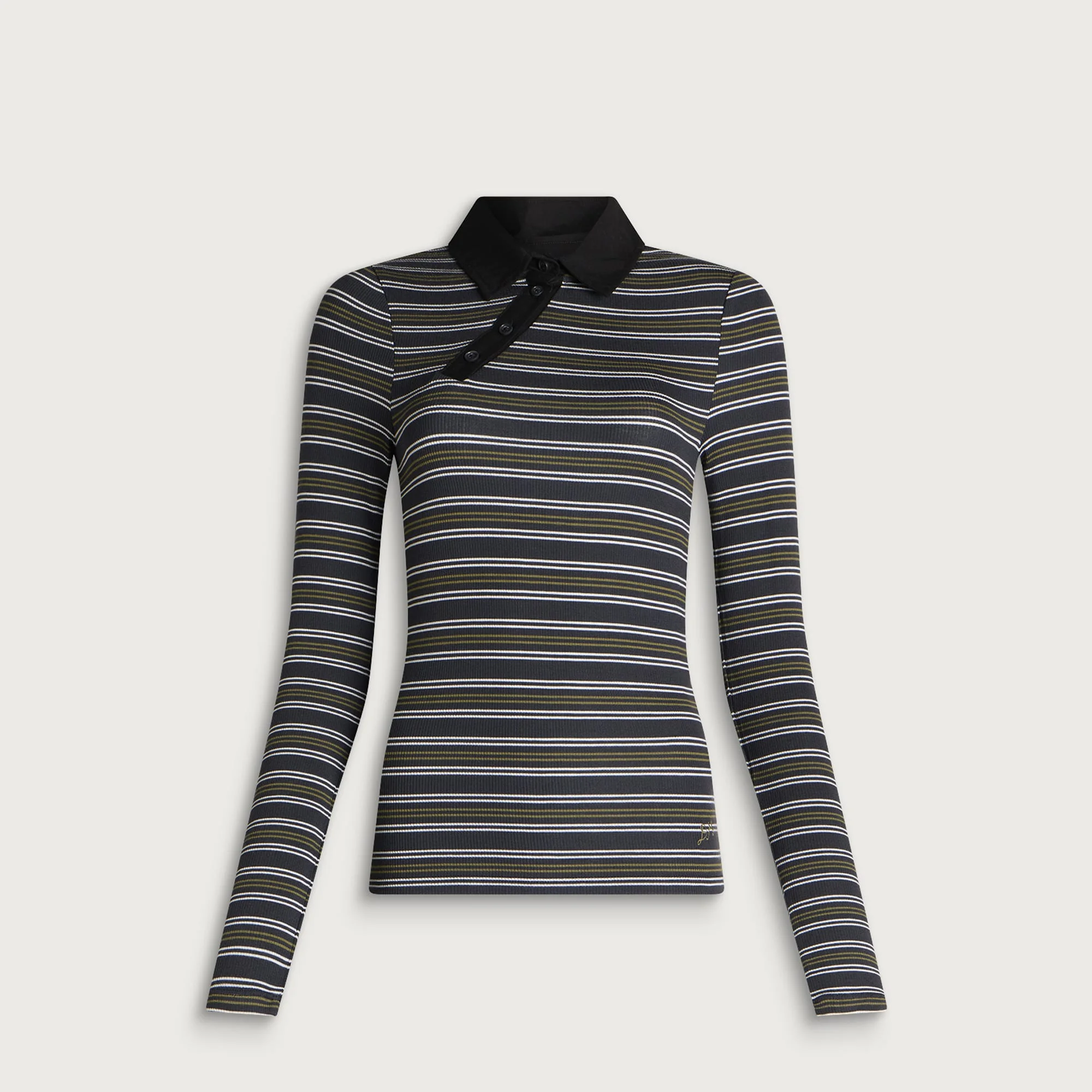 Damson Madder Peyton Long Sleeve Polo - 1