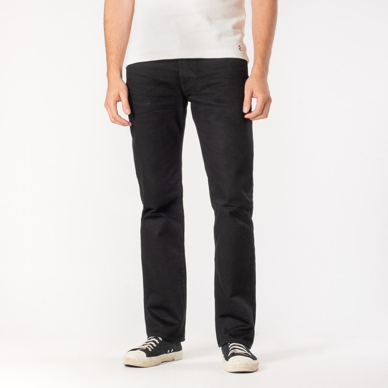 Iron Heart IH-666S-142bb 14oz Selvedge Denim Slim Straight Cut Jeans - Black/Black outlook