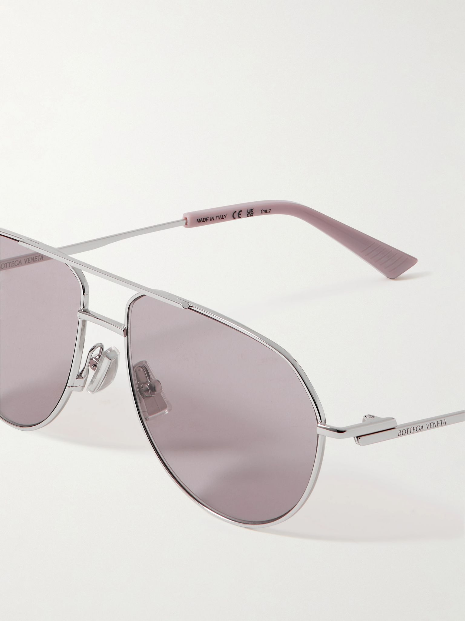 Aviator-style silver-tone sunglasses Silver - 4