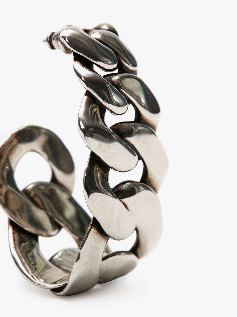 Women's Chain Earrings in Antique Silver - 4