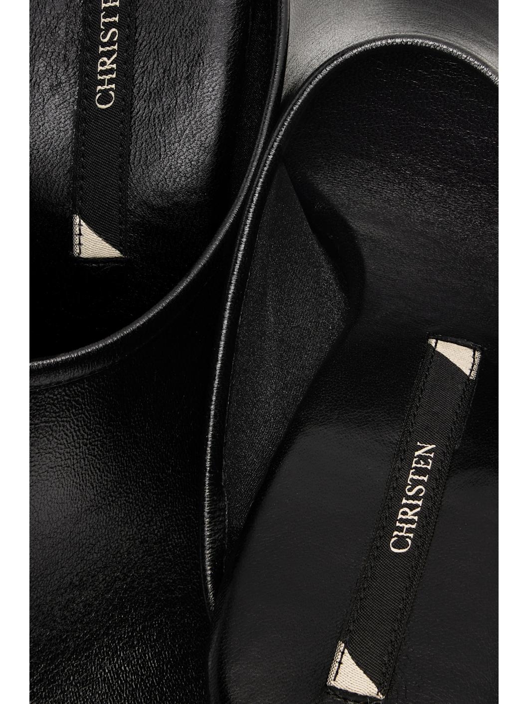 Black 75mm Stretch Mules - 5