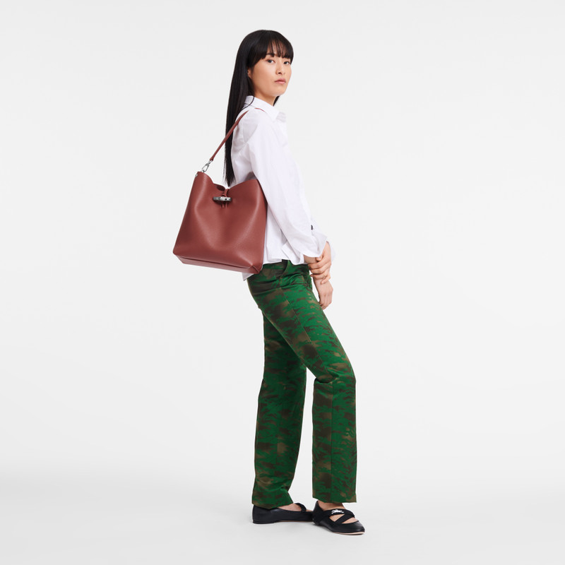 Longchamp Le Roseau M Shoulder bag Chestnut - Leather outlook