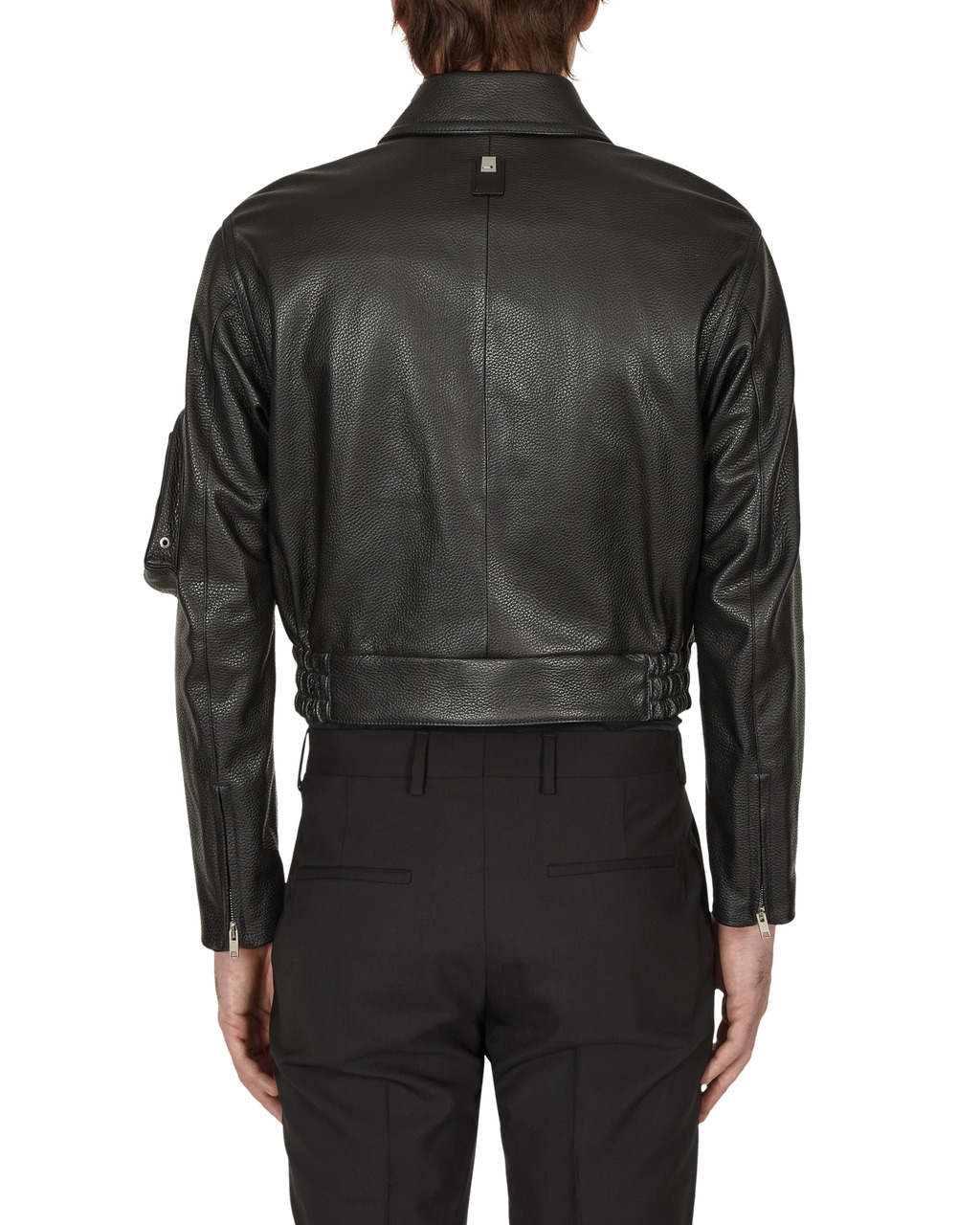 BLACK LEATHER POLICE JACKET - 5