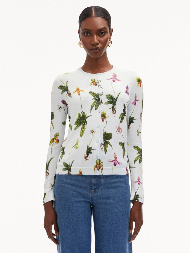 Oscar de la Renta ORCHID PRINTED CARDIGAN outlook