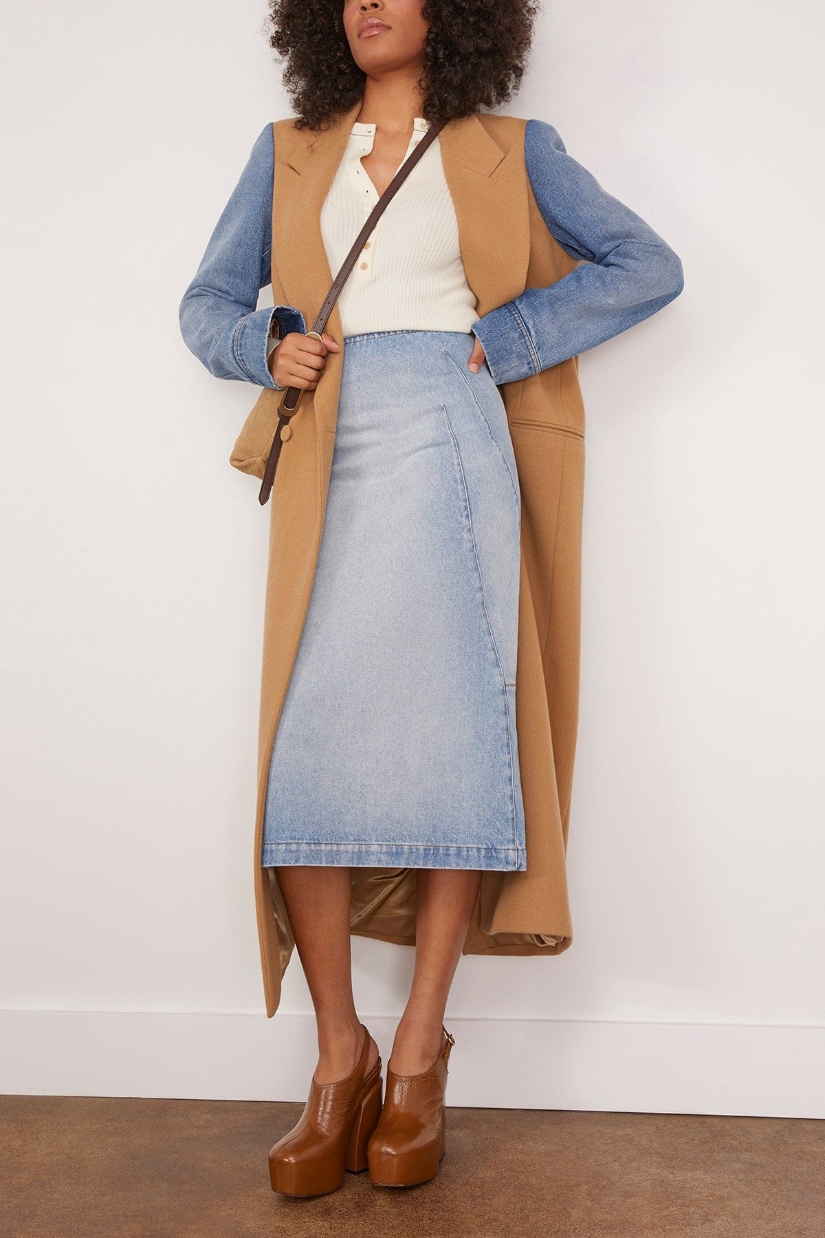 Sibyl Denim Skirt in Light Blue - 2