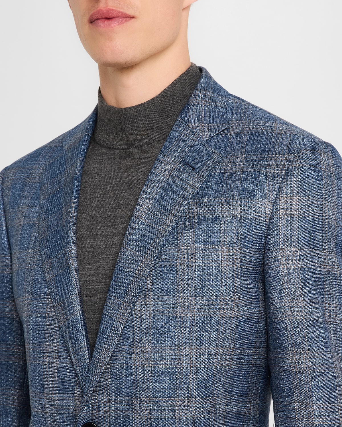 Men's Brushed Plaid Sport Coat - 5