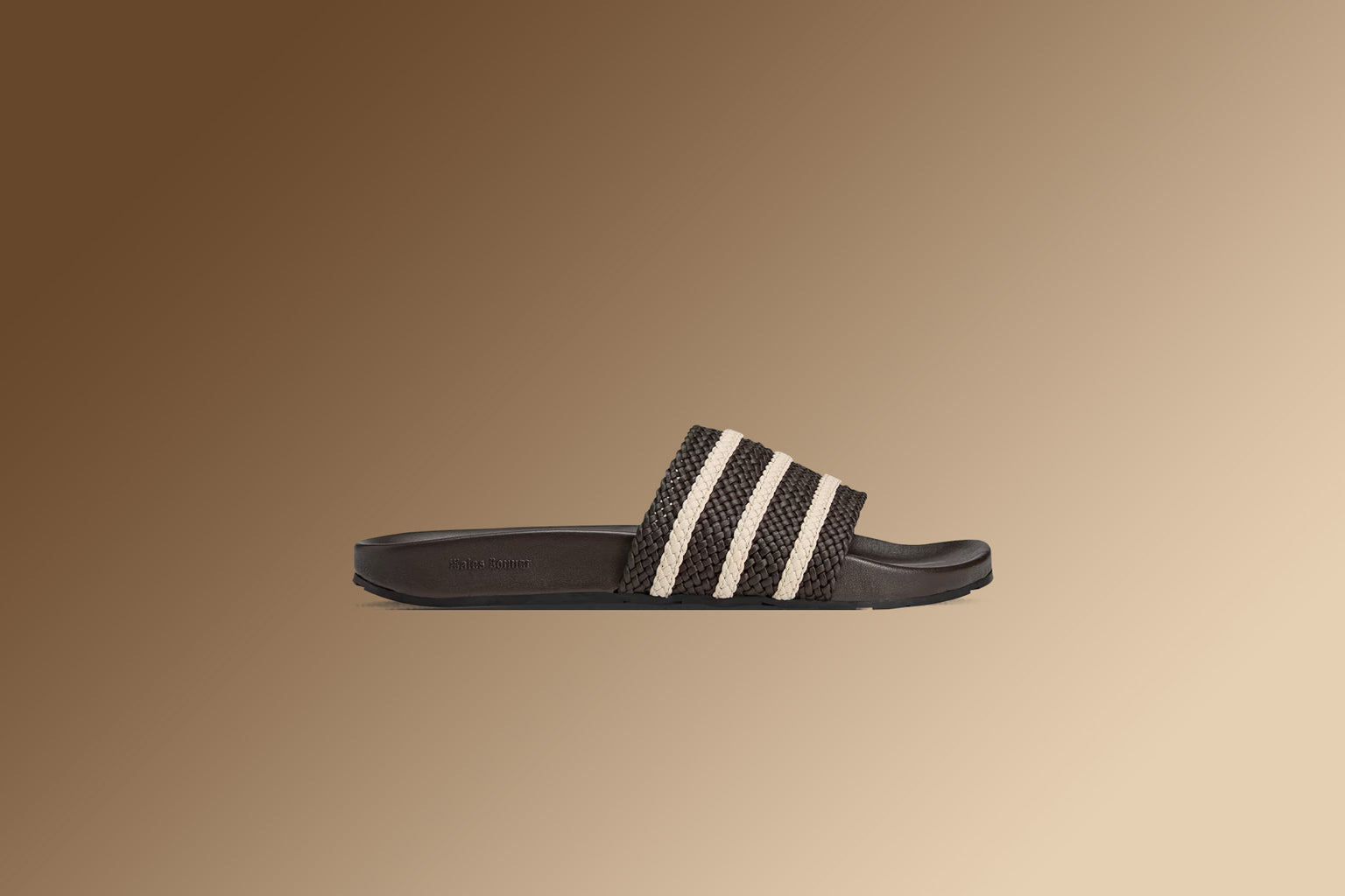 ADIDAS ORIGINALS X WALES BONNER ADILETTE - DARK BROWN/WONDER WHITE/NIGHT BROWN - 6