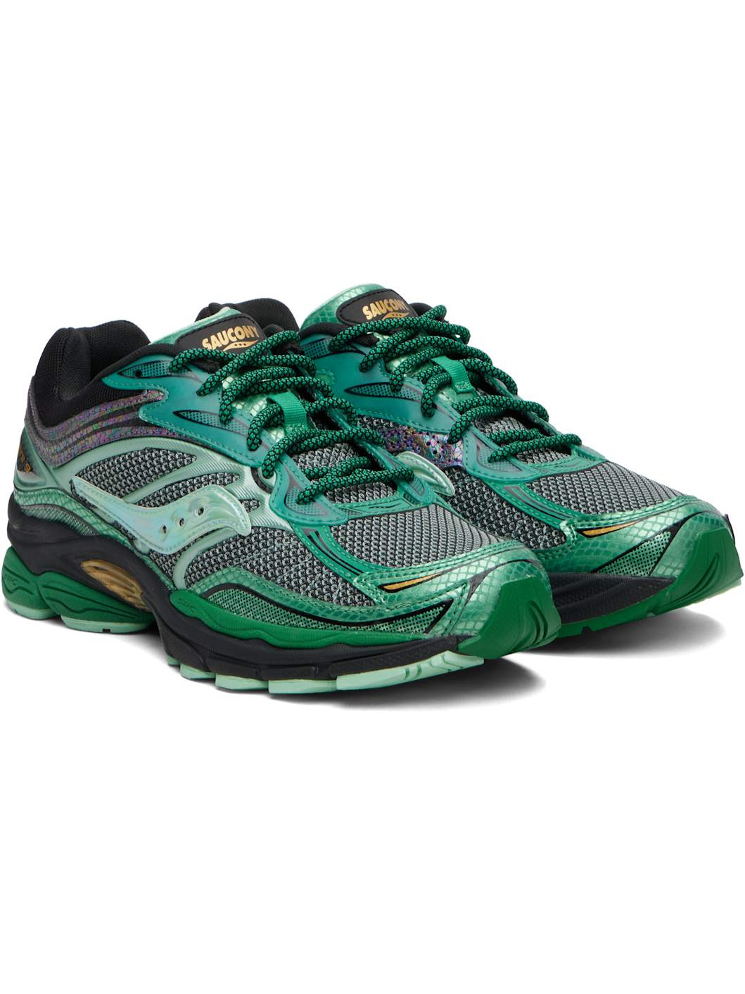 Green & Black ProGrid Omni 9 Glowaconstrictor Sneakers - 4